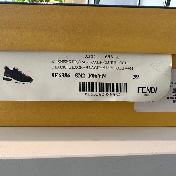 Fendi decorative Sneaker Black/Navy/Olive size 39 - Picture 10 of 11